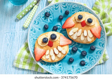 Owl pancakes for kids breakfast - Powered by Shutterstock