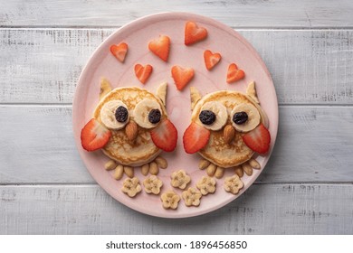 Owl Pancakes For Kids Valentines Day Breakfast