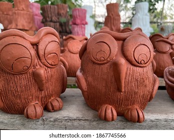Owl Sculpture Art From Clay