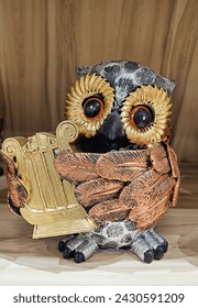 owl wooden statue - owl craft design 