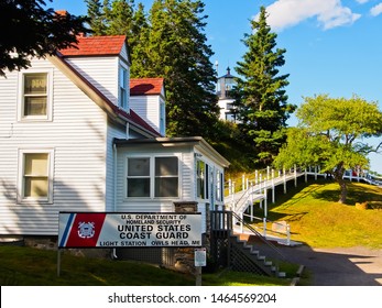 Owls Head, Maine/United States-9/1/2016: United States Coast Guard Light Station In Owls Head