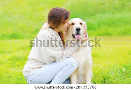 Similar – Happy smiling dog with its pretty young owner