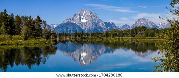 Oxbow Bend Overlooking Mount Moran Beautiful Stock Photo Edit Now