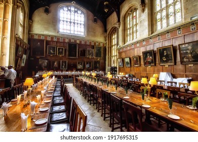 Oxford, England, United Kingdom: May 2016: Christ Church College Great Hall in Oxford That Served As The Inspiration and Model for J.K. Rowling's Harry Potter Movies