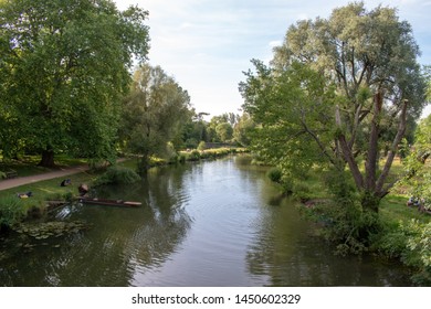 Oxford, England/United Kingdom - July 4 2019: University Parks, River Cherwell