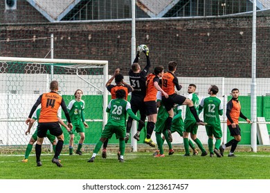 Oxford Hemiksem Vs Willebroek Sportvereniging, 13-02-2022, Hemiksem Belgium: Football Match In Provincial Division Of Antwerp