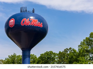 Oxford, MS - May 15, 2022: University Of Mississippi, Ole Miss, Water Tower