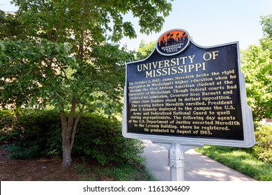 OXFORD, MS/USA - JUNE 7, 2018: Mississippi Freedom Trail On The Campus Of The University Of Mississippi.