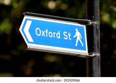 Oxford Street The Most Famous Famous Shopping Street In London England And The United Kingdom. No People.Copy Space