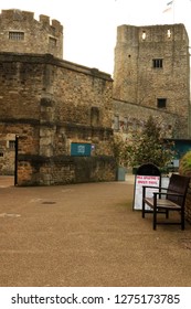 Oxford, UK 04.01.2019 - Oxford Castle And Prison Tourist Attraction With Restaurants And Bars. 