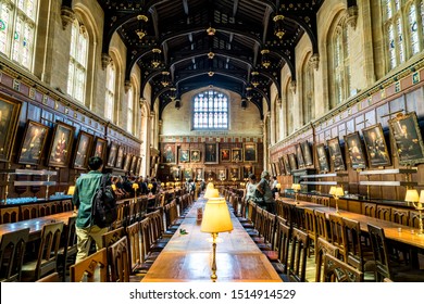 OXFORD, UK - AUG 29, 2019: The great hall of Oxford University, Oxford, United Kingdom.