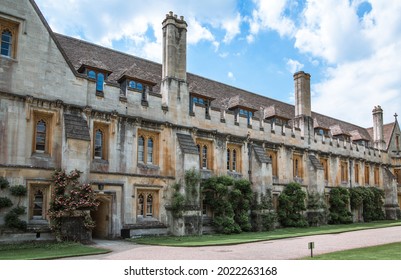 Oxford, UK - June2, 2021: Magdalen college (1458). Inner yard and campus buildings. Oxford University