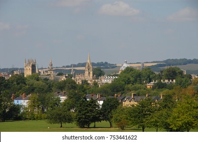 Oxford, United Kingdom - August 8, 2015: View of Oxford from South Park in summer
