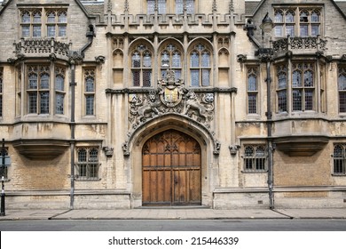 Oxford University, Brasenose College front gate and street facade