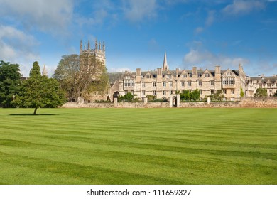 Oxford University playing fields in front of Merton College