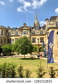 Oxford University, Oxford, UK - 28th June 2018: Campus Of Oxford University On An Open Day For Prospective Students Looking To Apply To University. Conceptual Image. 
