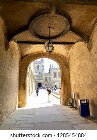 Oxford University, Oxford, UK - 28th June 2018: Campus Of Oxford University On An Open Day For Prospective Students Looking To Apply To University. Conceptual Image. 