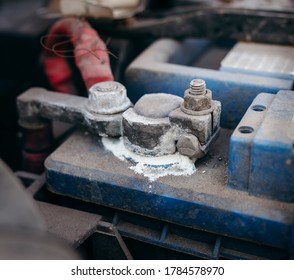 Oxidized And Dirty Car Battery Terminal