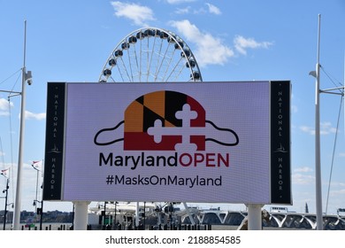 OXON HILLS, MD - APR 2: National Harbor In Oxon Hills, Maryland, As Seen On April 2, 2021.