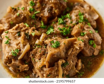 Oxtail. Traditional Dish Of Brazilian Cuisine. Close Up.