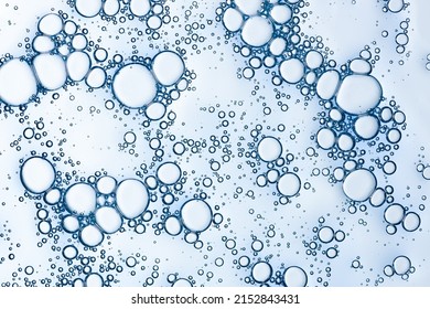 Oxygen Bubbles In Liquid Skicare Gel Serum Macro Texture Background Top View