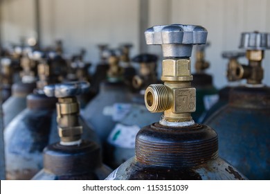 Oxygen Cylinders Steel Cylinders Compressed Air Stock Photo 1153151039 ...