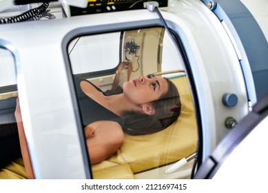 oxygen pressure chamber is being treated. Treatment of pneumonia and covid. - Shutterstock ID 2121697415