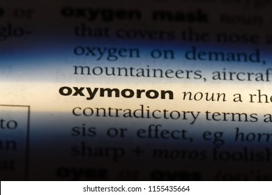 oxymoron word in a dictionary. oxymoron concept.