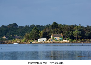 Oyster Farm In The Etel River In Brittany Region 