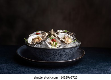 Oysters On Ice With Toppings