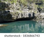 Ozark bluff along the Current River in Missouri