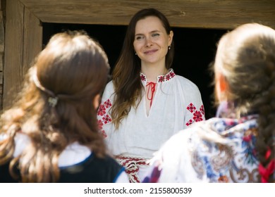Ozertso village, Minsk region, Belarus - May 11 2022: Traditional holiday "Fall, Yur'ya, yes the keys of the sky" (Yur'ya) St. George's Day is a holiday in honor of the patron saint of animals, animal