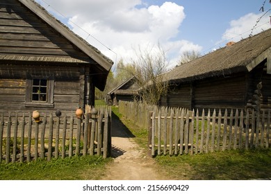 Ozertso village, Minsk region, Belarus - May 7 2022: BELARUSIAN STATE MUSEUM OF FOLK ARCHITECTURE AND EVERYDAY LIFE