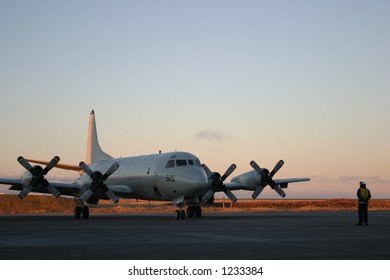 P-3 Orion At Sunrise