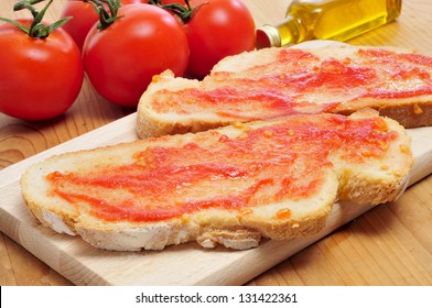 Pa Amb Tomaquet, Bread With Tomato, Typical Of Catalonia, Spain