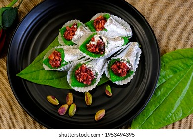 Paan Sweet or Mithai - Betel Leaves mixed with Milk Powder and sugar to make sweet having Pan Flavour