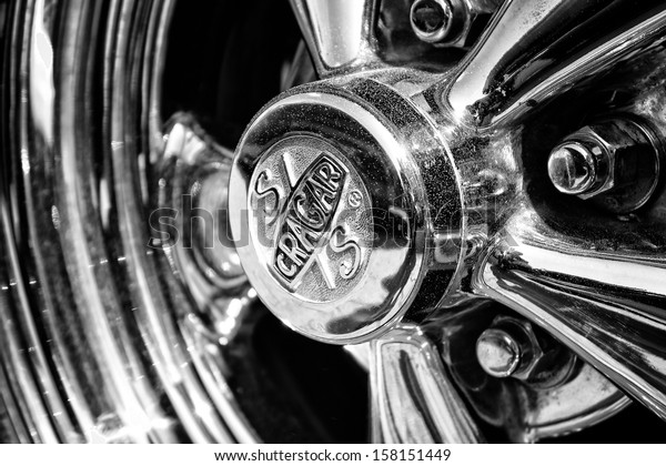 PAAREN IM GLIEN, GERMANY - MAY\
19: Cragar Wheel Drive car Ford Mustang, (black and white), \