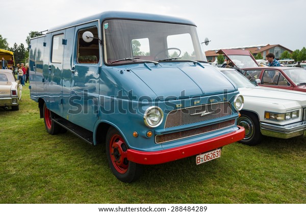 PAAREN IM GLIEN,\
GERMANY - MAY 23, 2015: Light commercial vehicle Opel Blitz, 1960.\
The oldtimer show in\
MAFZ.