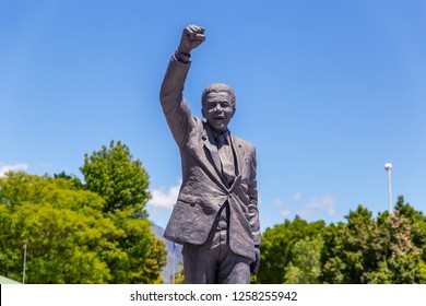 PAARL, SOUTH AFRICA - NOVEMBER, 2018: Statue Of Nelson Mandela Near Drakenstein Prison