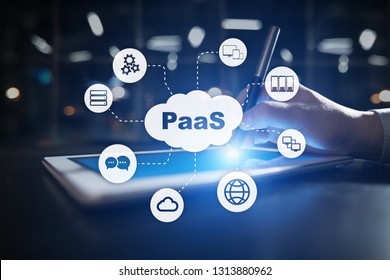 PaaS, Platform As A Service. Internet And Networking Concept.