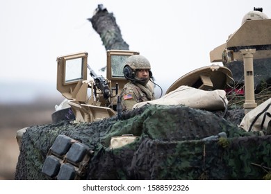 Pabrade/Lithuania December 13, 2019
US Army 9th Regiment 1st Army Battalion From Fort Hood, Texas, Is Training An Abrams Combat Tank.