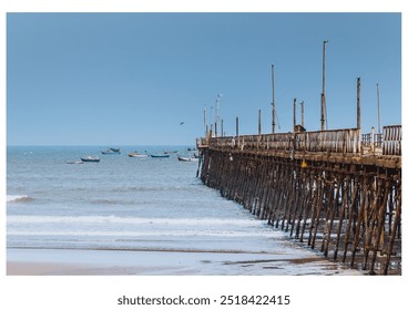 pacasmayo peru beach lighthouse dock - Powered by Shutterstock