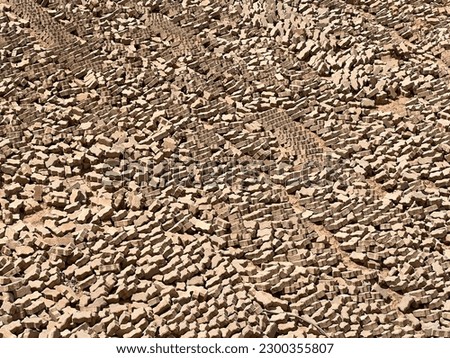 Pacer blocks deranged and spread on the ground