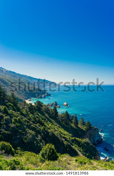 Pacific Coast Highway (Highway 1) at Big Sur
in spring time,
California