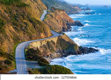 Pacific Coast Highway (Highway 1) at southern end of Big Sur, California - Shutterstock ID 127554866
