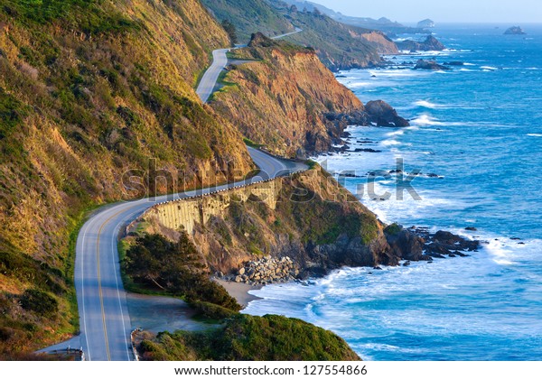 Pacific Coast Highway (Highway 1) at southern\
end of Big Sur,\
California