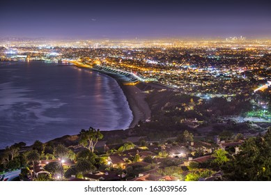 The Pacific Coast Of Los Angeles, California As Viewed From Rancho Palos Verdes.