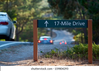 PACIFIC GROVE, CA - OCTOBER 19: Cars Navigate The Scenic 17 Mile Drive That Run Through Pacific Grove October, 19 2013 In Pacific Grove, California. To This Day The Drive Is Exactly 17 Miles Long.