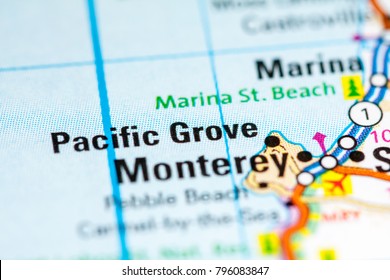 Pacific Grove. California. USA On A Map