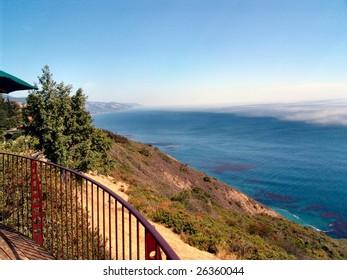 Pacific Ocean In Big Sur, Looking From An Upscale Resort